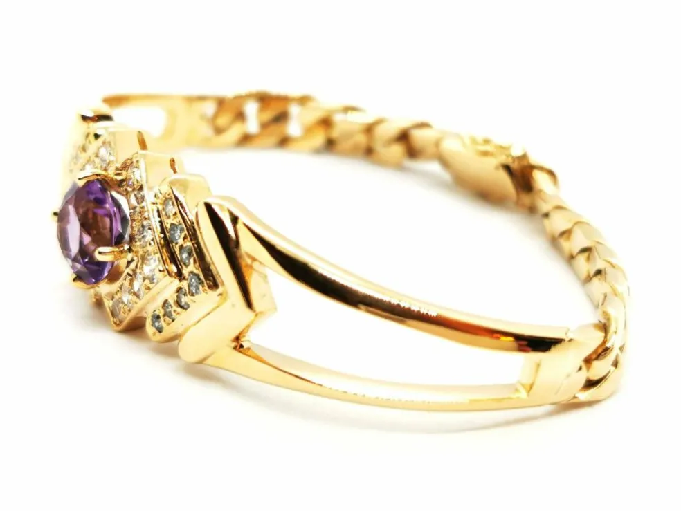 Bracelet Or jaune Améthyste