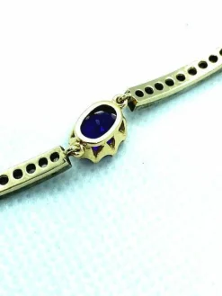 Bracelet Or jaune Argent Améthystes