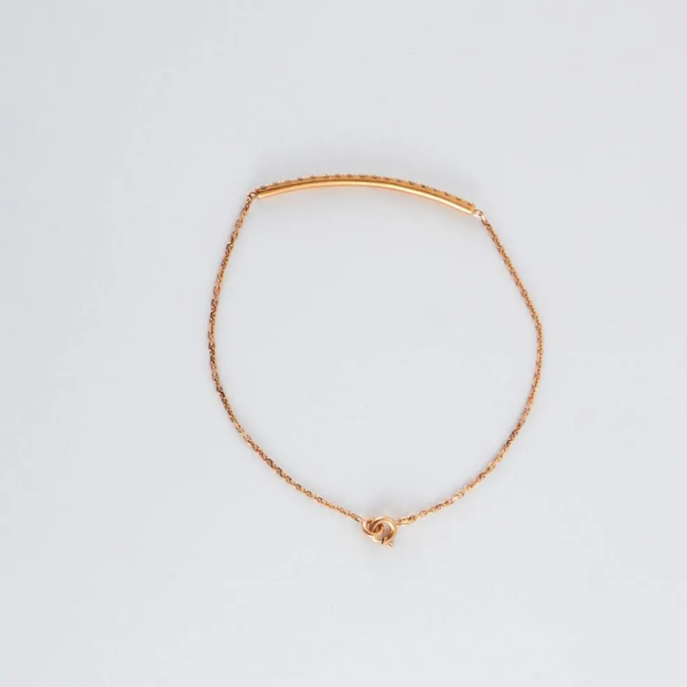 Bracelet or jaune barrette diamants