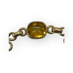 Bracelet or jaune citrines et améthystes