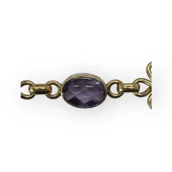Bracelet or jaune citrines et améthystes
