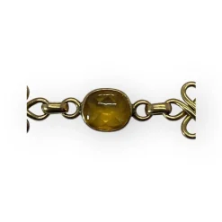 Bracelet or jaune citrines et améthystes