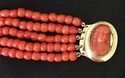 Bracelet Or jaune Corail Camée