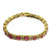Bracelet or jaune diamants rubis