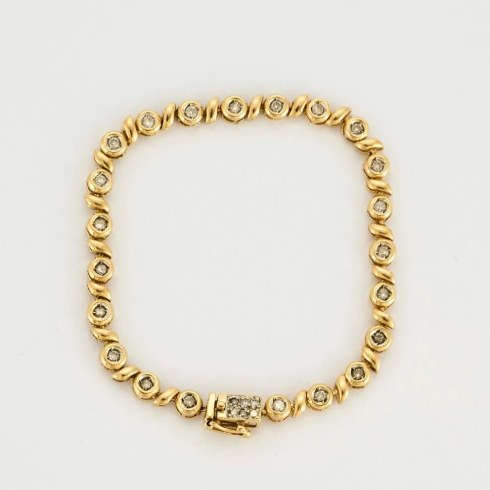 Bracelet or jaune diamants