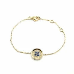 Bracelet or jaune, diamants et saphirs signé Ely Bela