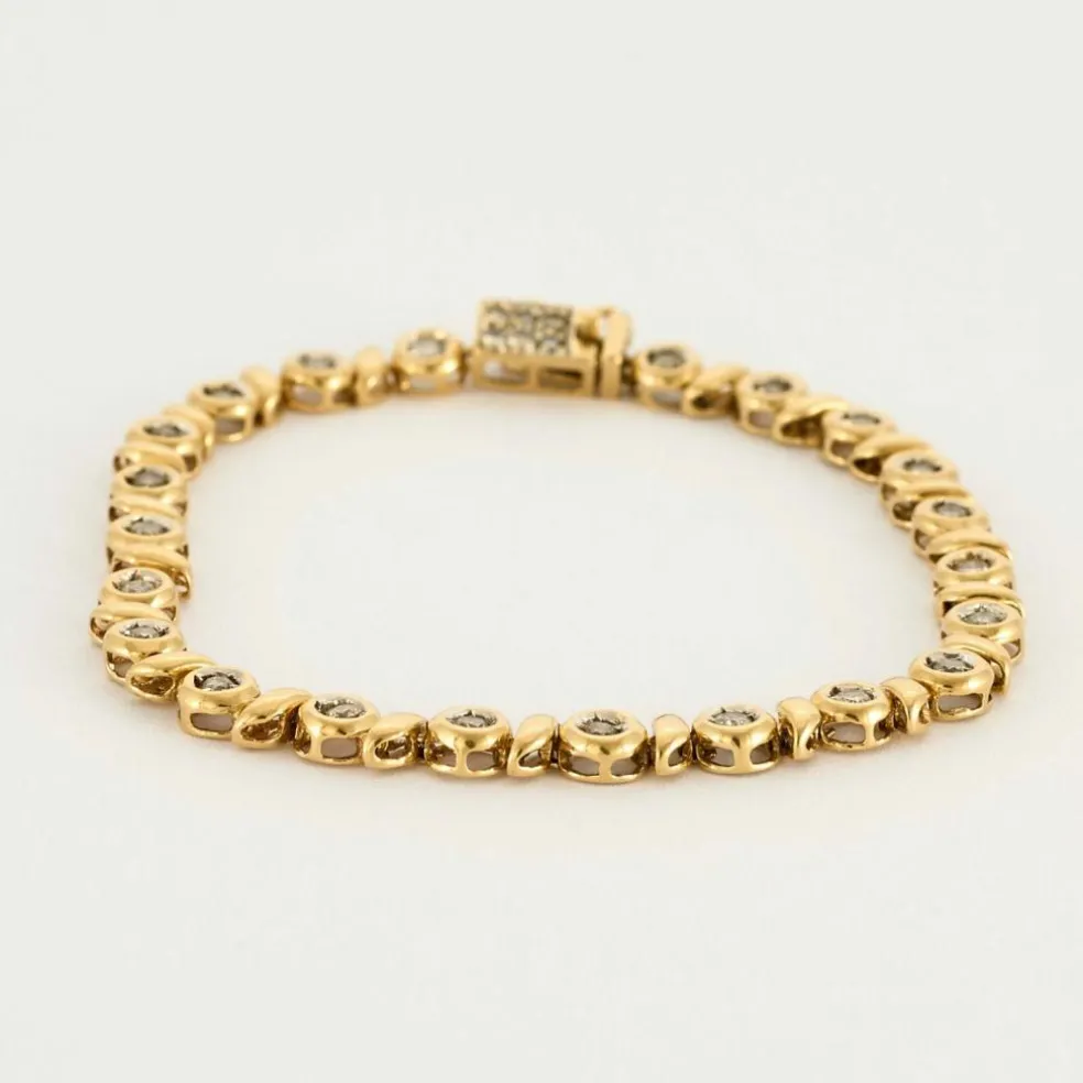 Bracelet or jaune diamants