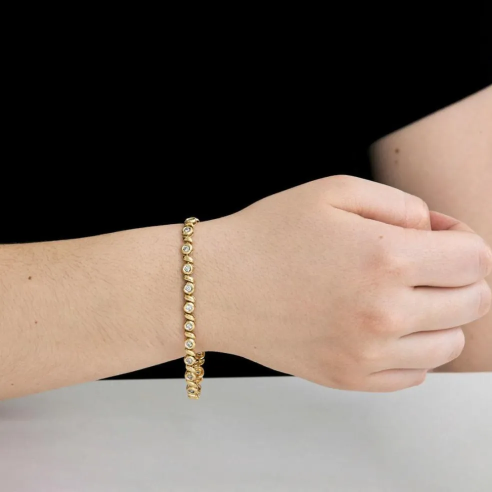 Bracelet or jaune diamants