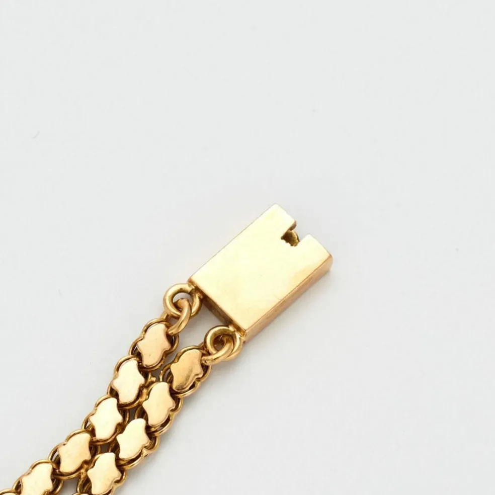 Bracelet or jaune et œil de tigre