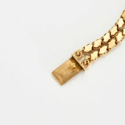 Bracelet or jaune et œil de tigre