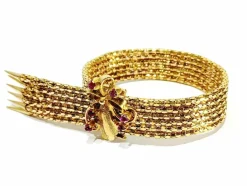 Bracelet or jaune et rubis