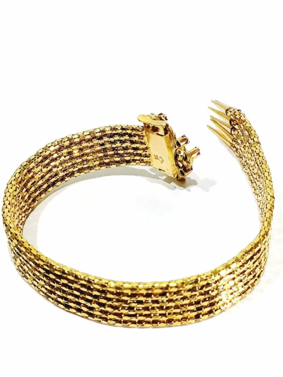 Bracelet or jaune et rubis