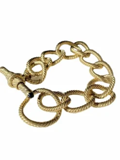 Bracelet or jaune et saphirs