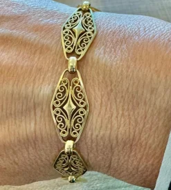 Bracelet or jaune filigrane