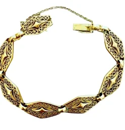Bracelet or jaune filigrane