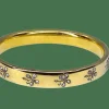 Bracelet or jaune fleurs diamants