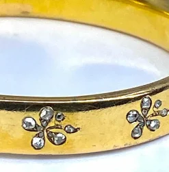 Bracelet or jaune fleurs diamants