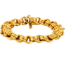 Bracelet or jaune godronné