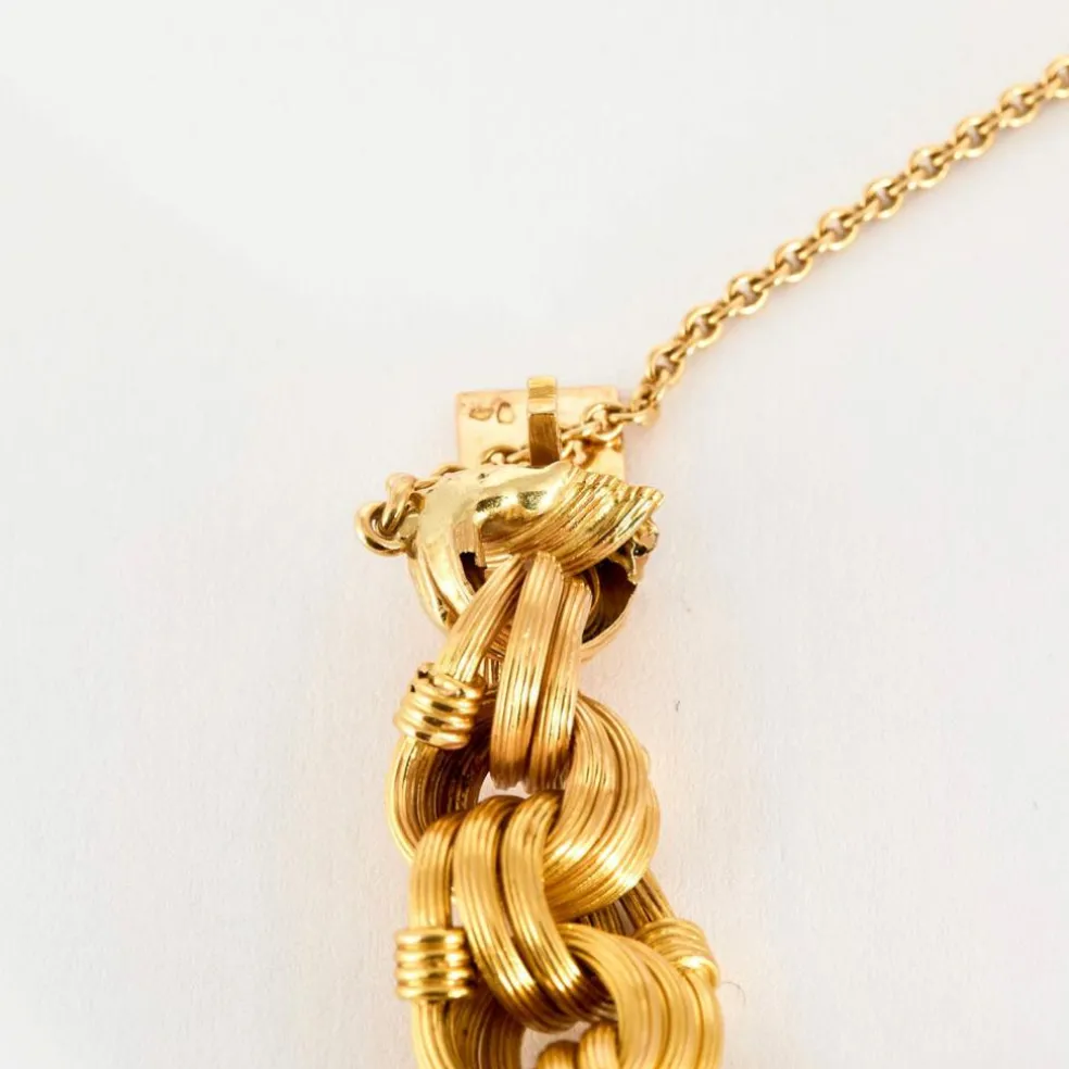 Bracelet or jaune godronné