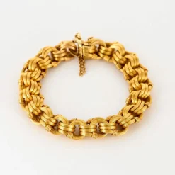 Bracelet or jaune godronné