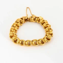 Bracelet or jaune godronné