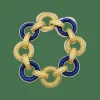 Bracelet or jaune, lapis lazuli.