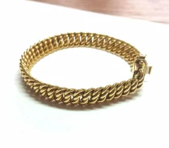 Bracelet or jaune maille américaine