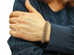 Bracelet or jaune maille américaine