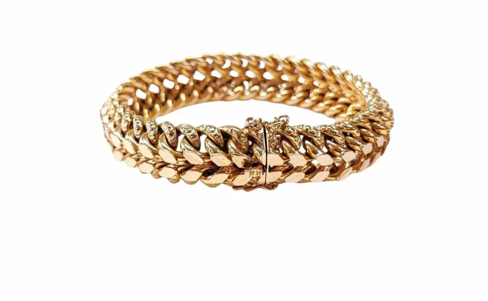 Bracelet or jaune maille américaine