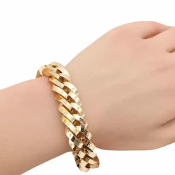 Bracelet or jaune maille forçat