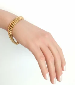 Bracelet or jaune maille américaine