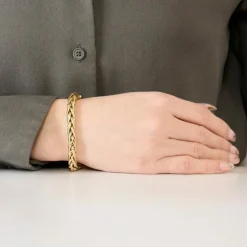 Bracelet or jaune maille palmier