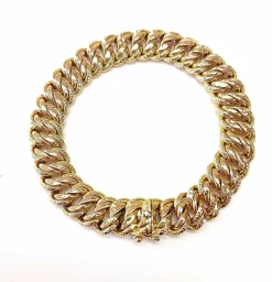 Bracelet or jaune maille américaine