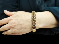 Bracelet or jaune maille américaine