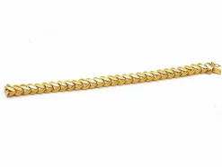 Bracelet Or jaune Maille brossée et brillante