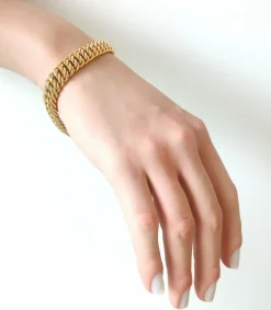 Bracelet or jaune maille américaine