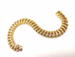 Bracelet or jaune maille américaine