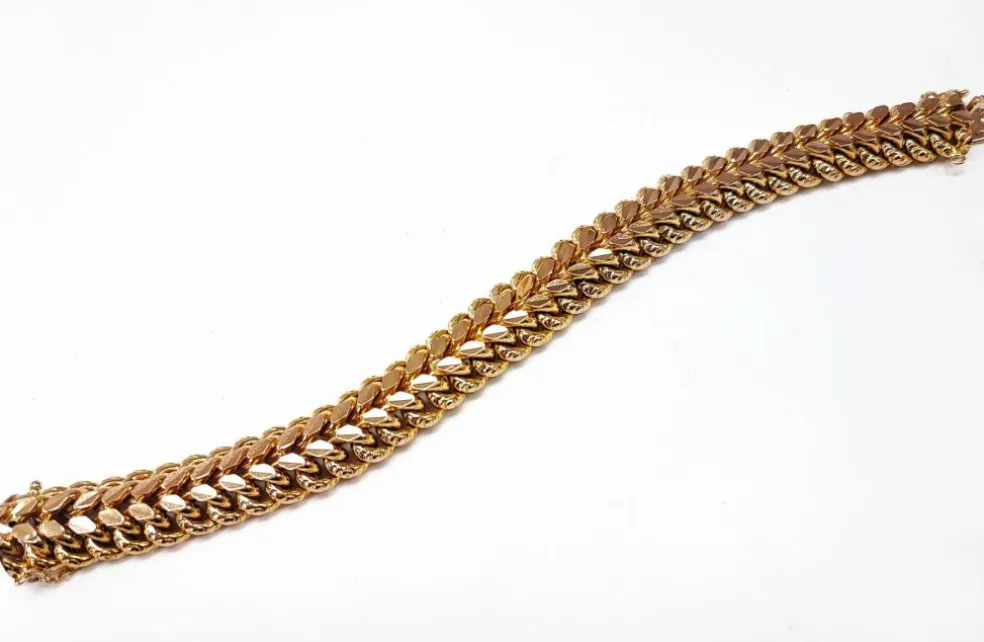 Bracelet or jaune maille américaine