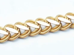 Bracelet Or jaune Maille brossée et brillante