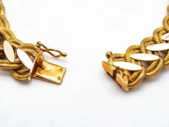 Bracelet Or jaune Maille brossée et brillante