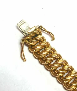 Bracelet or jaune maille américaine