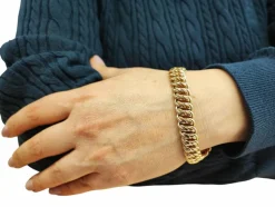 Bracelet or jaune maille américaine
