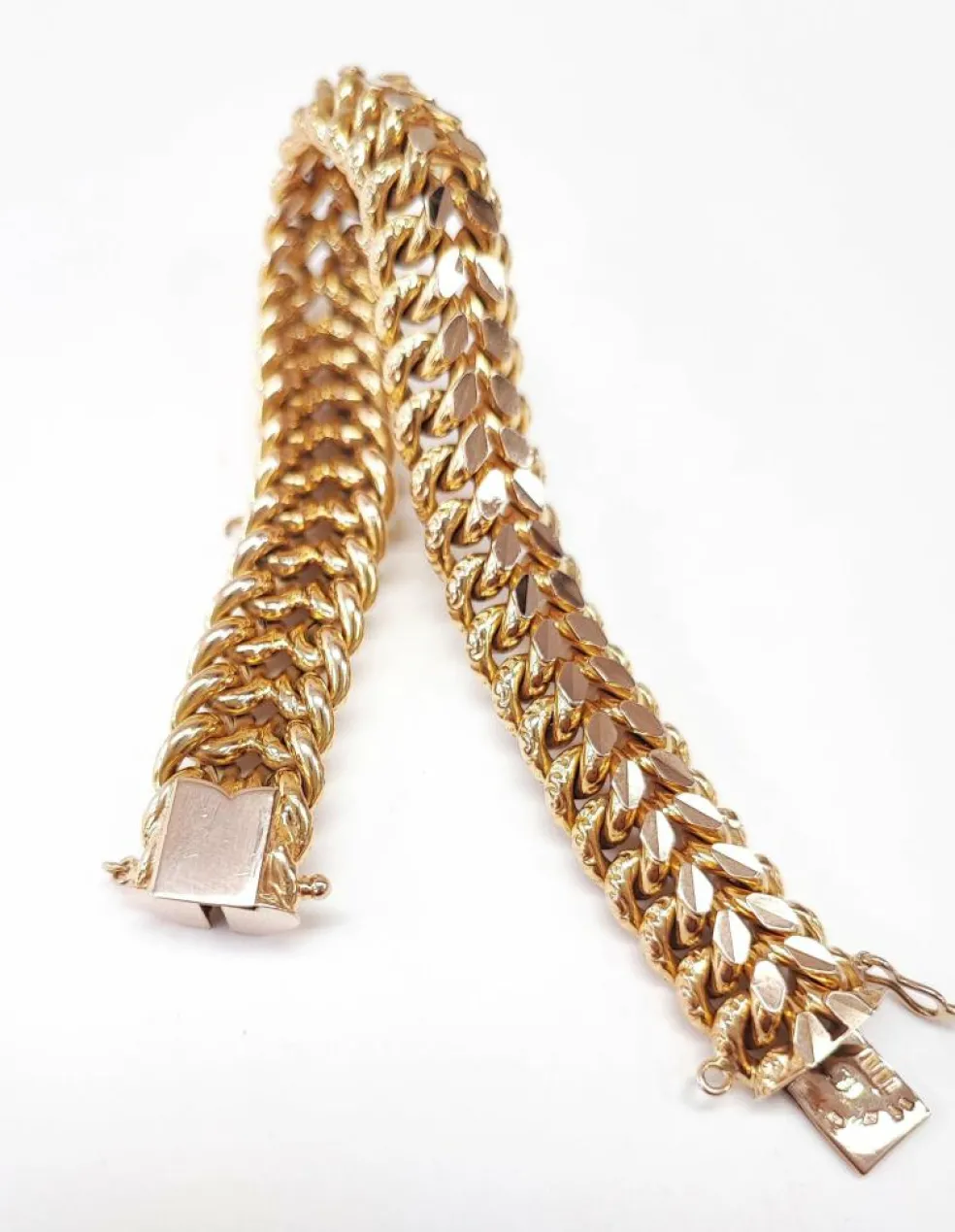 Bracelet or jaune maille américaine