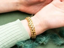 Bracelet Or jaune Maille brossée et brillante