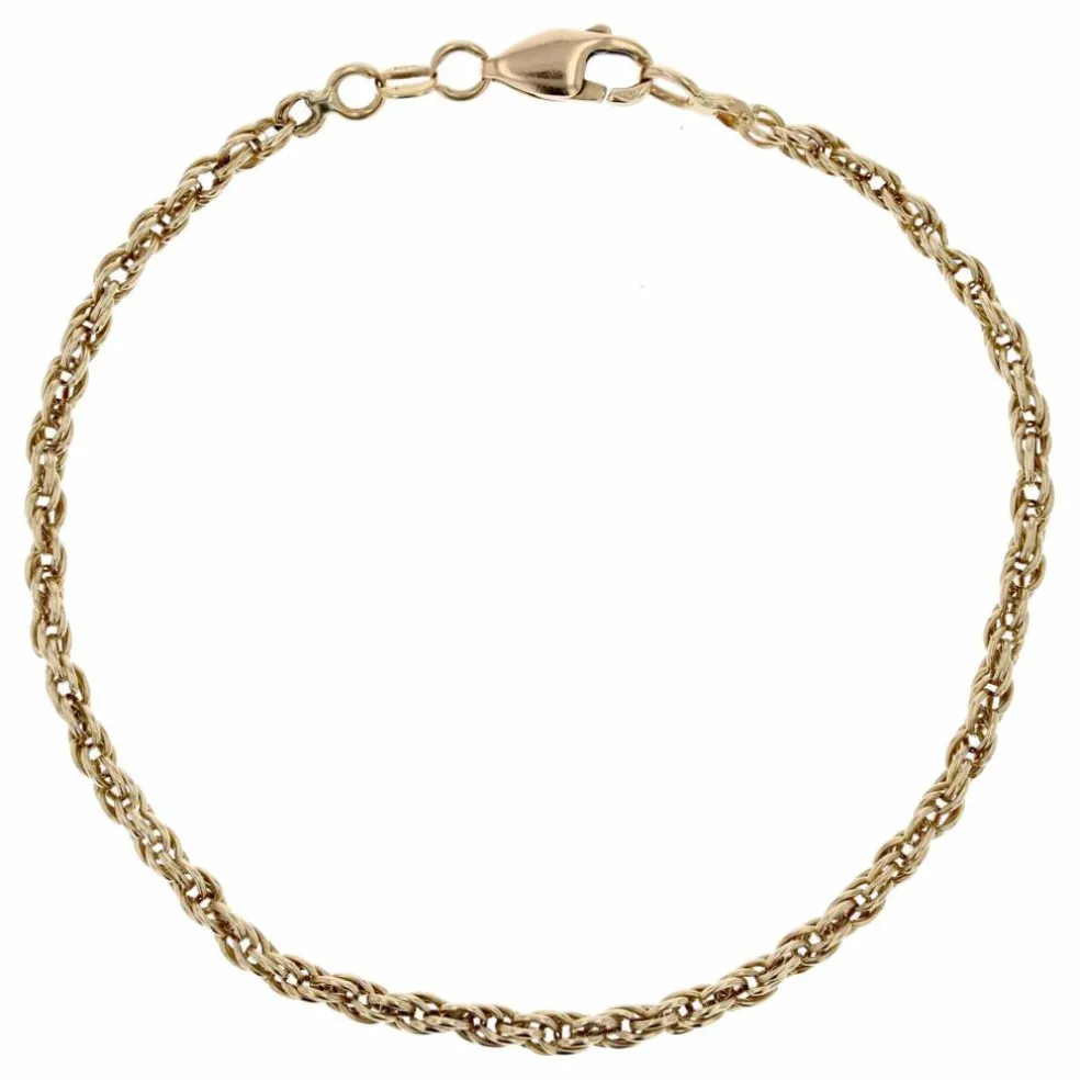 Bracelet or jaune maillons torsadés