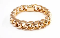 Bracelet or jaune maillons carrés