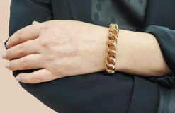 Bracelet or jaune maillons carrés