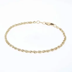 Bracelet or jaune maillons torsadés