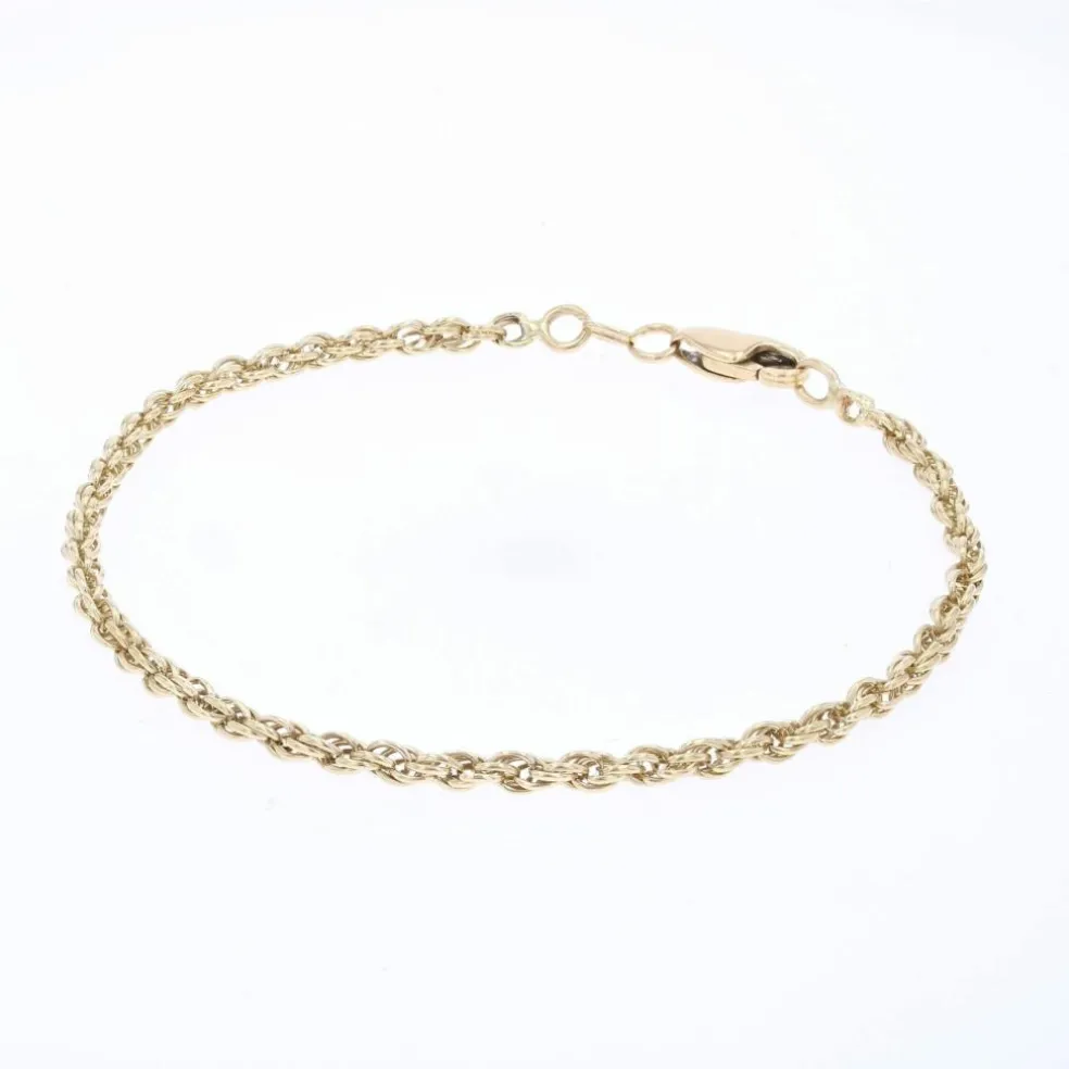 Bracelet or jaune maillons torsadés