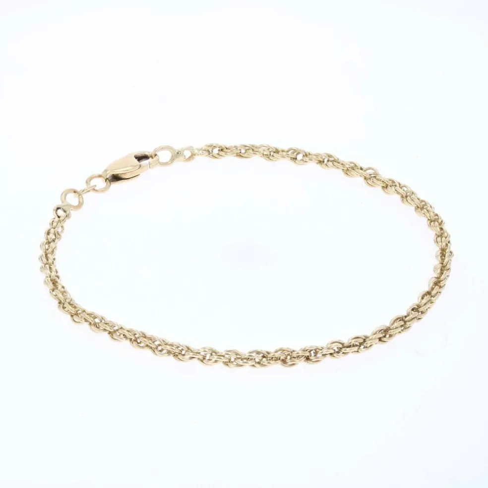 Bracelet or jaune maillons torsadés